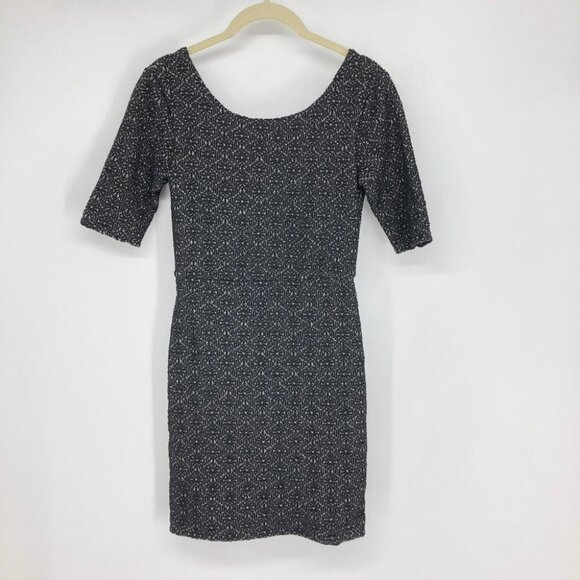Free People Lady Pucker Black  Knit Scoop Back Bodycon Mini Dress XS - Picture 3 of 15